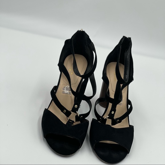 Black block heel sandal heels for size 11 women 3.5inches heel length - Picture 4 of 4